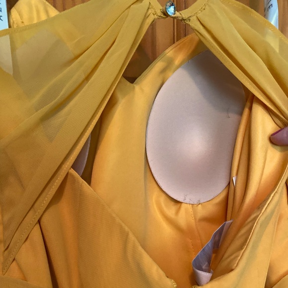 Azazie Cora Bridesmaid Dress in Marigold Garment Bag Included - Picture 5 of 10